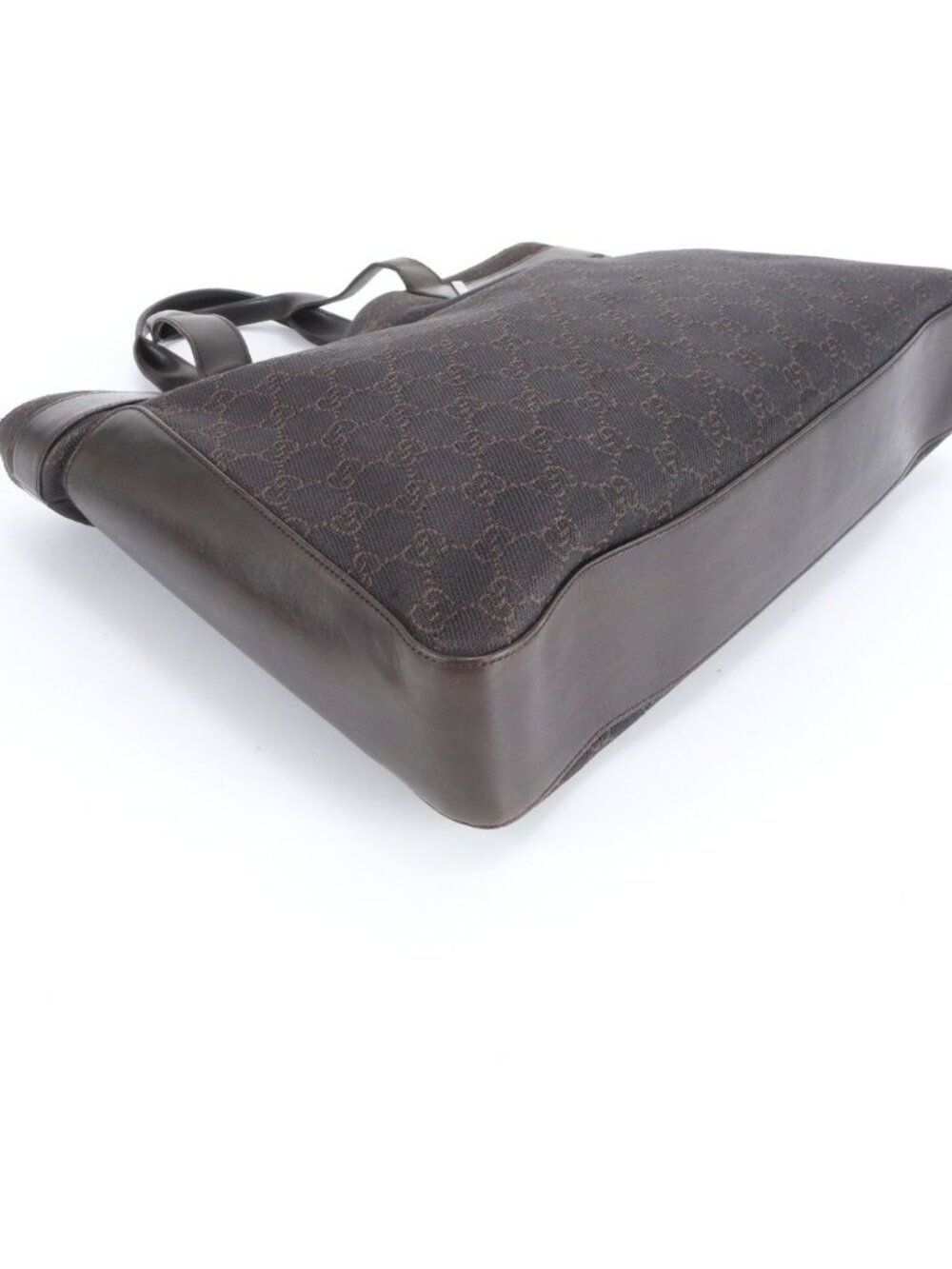 Gucci GG Canvas Leather Tote Shoulder Hand Brown Ree - Picture 4 of 10